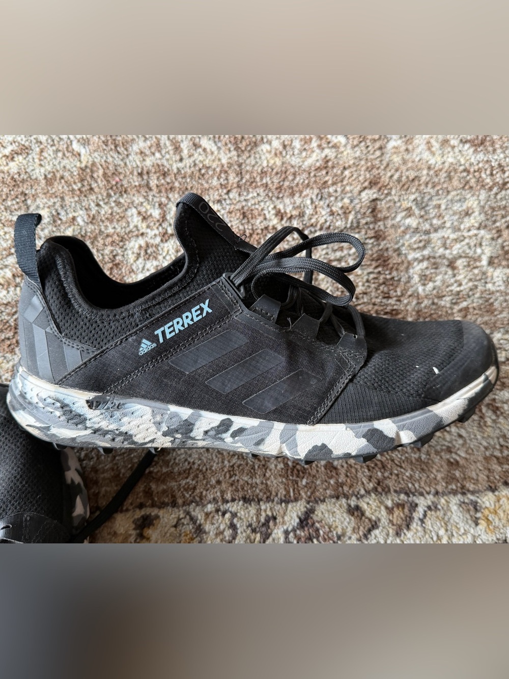 adidas Terrex Black with Gray Camo-Pattern Athletic Shoes